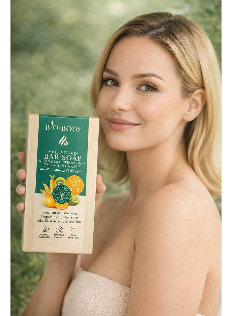 bio-body Multivitamin Bar Soap | Vitamin A, B3, B5, C & E Moisturizing & Gentle Care 100 gm - Image 4